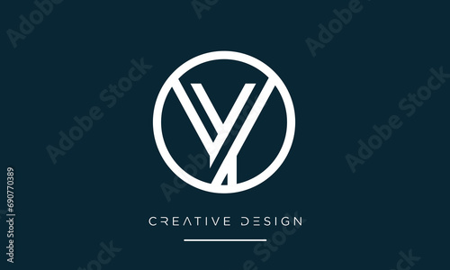 Alphabet letters OY or YO logo monogram