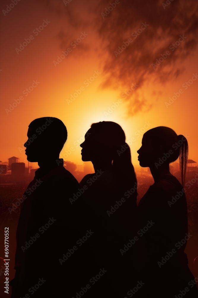 Fototapeta premium A group of people standing next to each other. Perfect for team or community concepts
