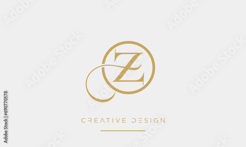 Alphabet letters icon logo OZ or ZO monogram photo