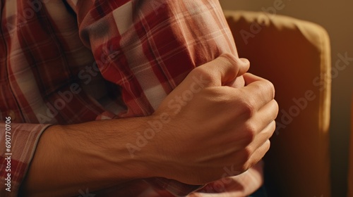 A close-up view of a person's hands held together. This image can be used to portray unity, support, friendship, teamwork, or prayer