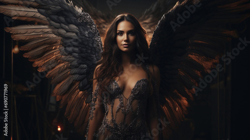 Dangerous Angel Woman with dark wings