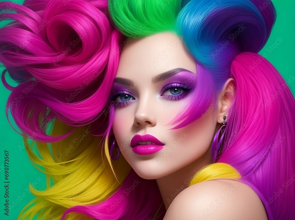 woman with makeup mix color woman with makeup mix color