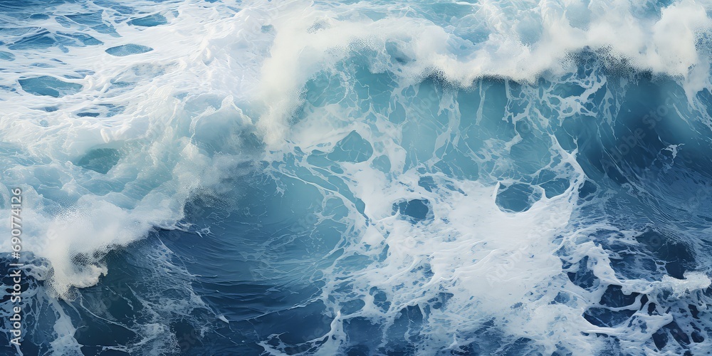 fale oceanu i błękitna woda - obrazy, fototapety, plakaty 