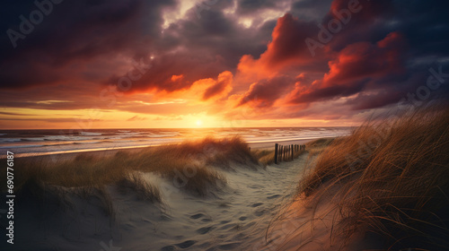 Sunset over the dunes of the Baltic Sea © Alicia