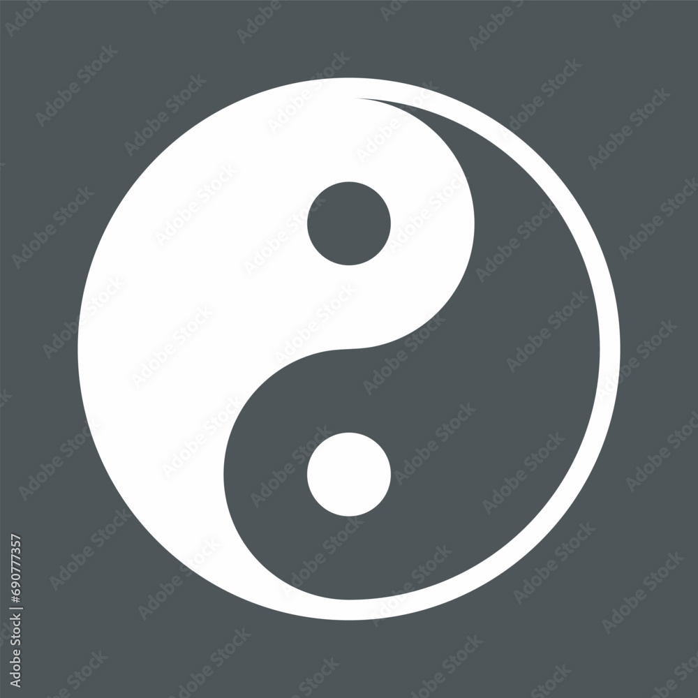 Yin-yang icon quality vector illustration cut Yin-yang icon quality vector illustration cut