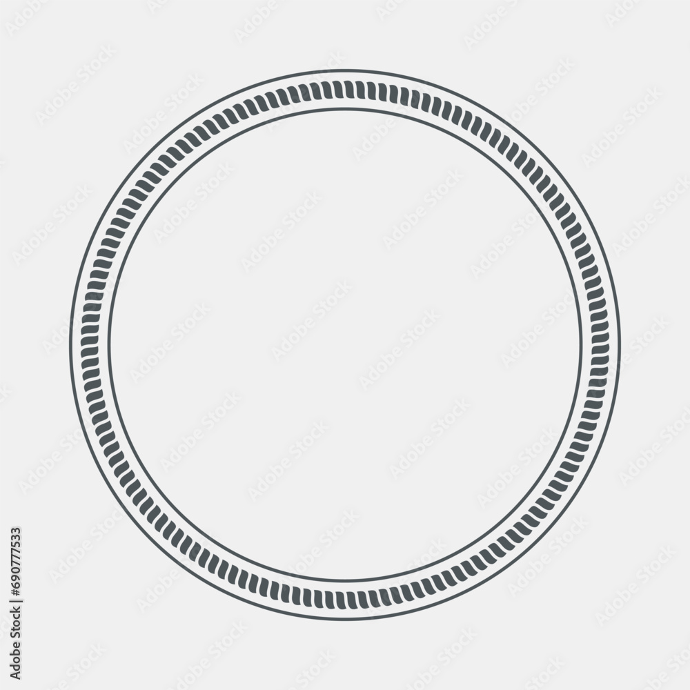 Rope cord frame circle pattern ornamental vector Rope cord frame circle pattern ornamental vector