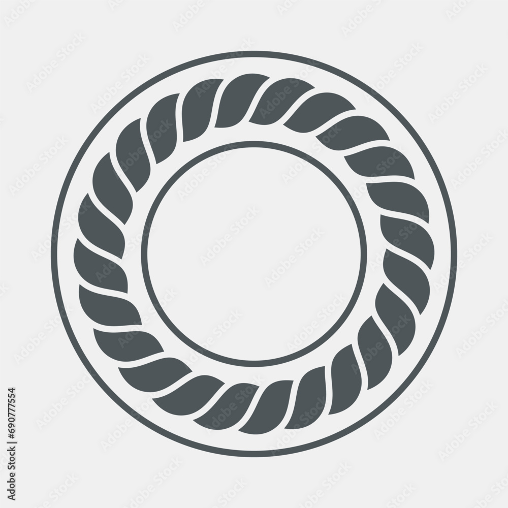 Rope cord frame circle pattern ornamental vector Rope cord frame circle pattern ornamental vector