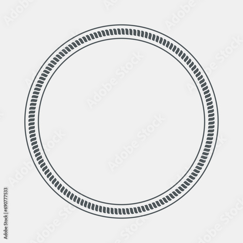 Rope cord frame circle pattern ornamental vector