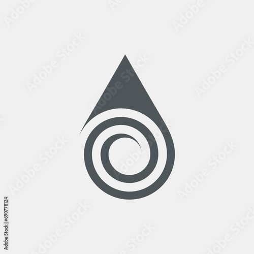 Water drop droplet raindrop icon illustration cut