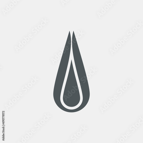 Water drop droplet raindrop icon illustration cut