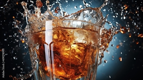 Cola soda with splash UHD wallpaper