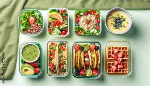 Colorful Assortment of Healthy Prepared Meals