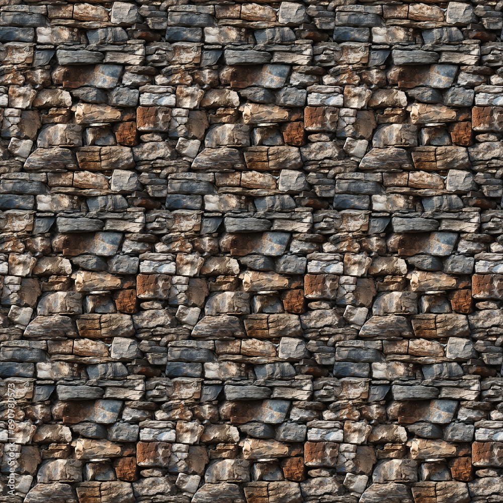 Fototapeta premium seamless texture of old wild stone masonry