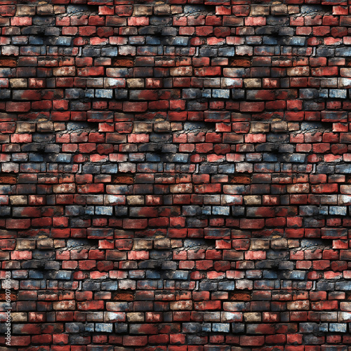 seamless texture of old red brick masonry