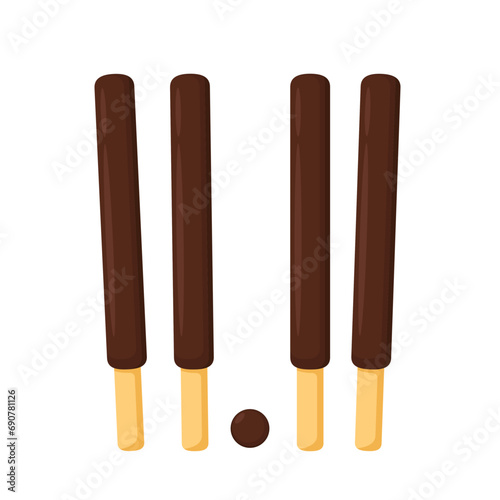Pepero day. Border of biscuit sticks. Chocolate stick. Vector illustration. 11.11 day.