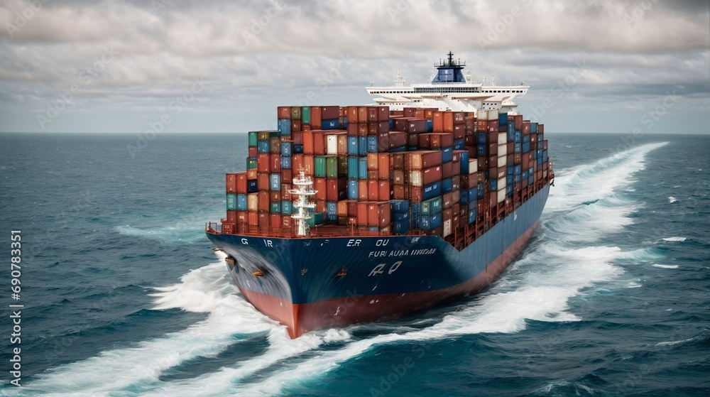 Fototapeta premium cargo ship in the sea