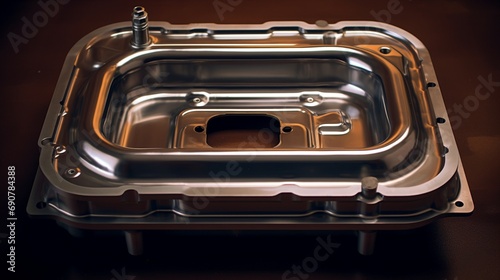 A clean, empty oil pan, a symbol of a successful oil change and the meticulous attention paid to the vehicle's inner workings © ra0