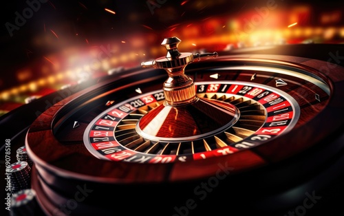 Casino roulette wheel backg...