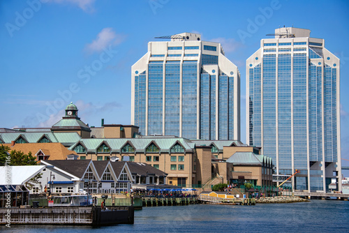 The busy Halifax waterfront in Nova Scotia, Canada