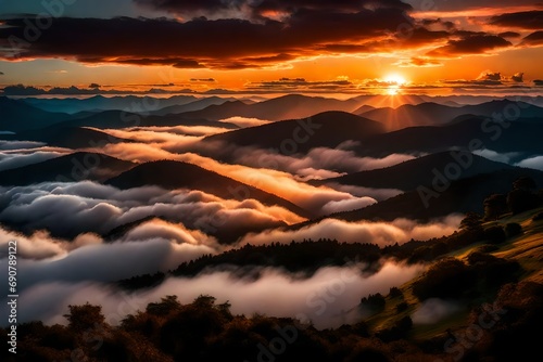 sunset in the mountains © Creative artist1