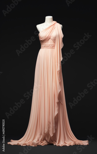 mannequin dress, peach fuzz, trending color of 2024.