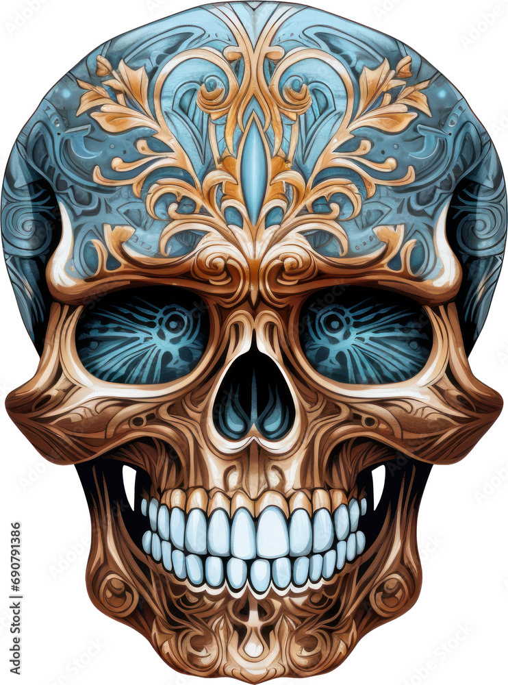 Naklejka premium Illustration of skull png with transparent background