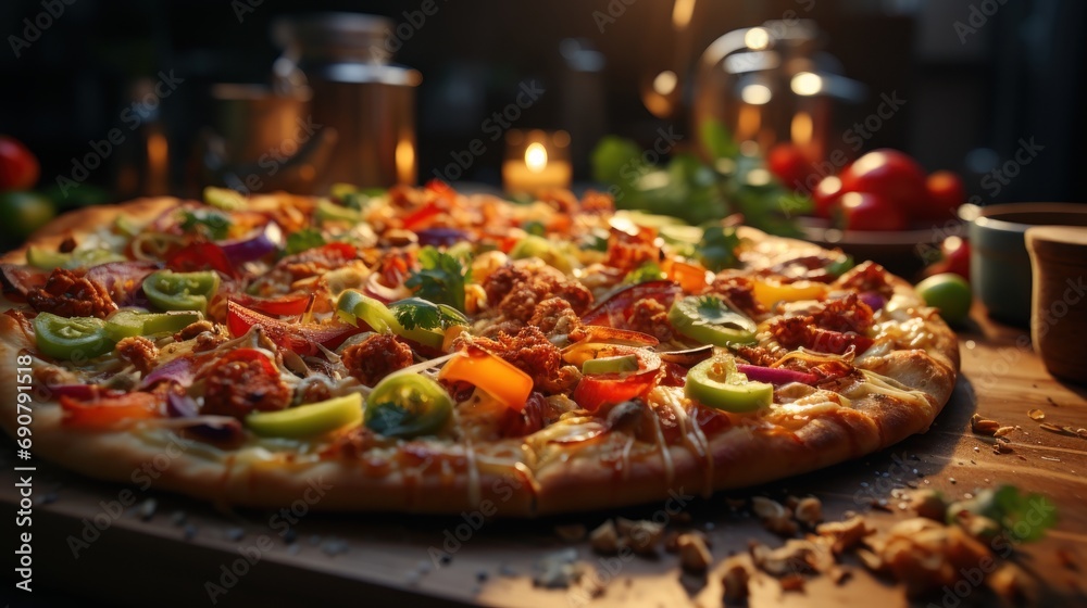 fresh aromatic pizza UHD Wallpaper