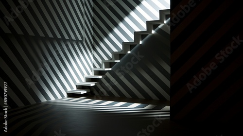 A series of mesmerizing, geometric patterns created by light and shadow