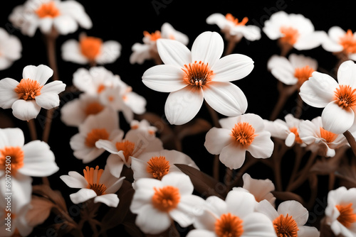 Peach fuzz colored petal flower. Abstract floral background.