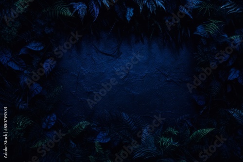 blue paper leaves with blue background  in the style of photorealistic compositions  unique framing and composition