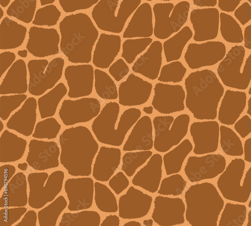 Giraffe skin texture seamless pattern. Animal print wallpaper and surface pattern. 