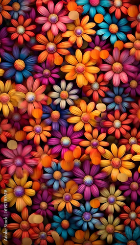 Colorful Daisies Pattern