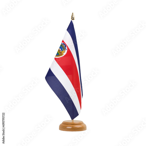 Fotografía Costa Rica Flag, small wooden costa rican table flag, isolated, alpha channel tr