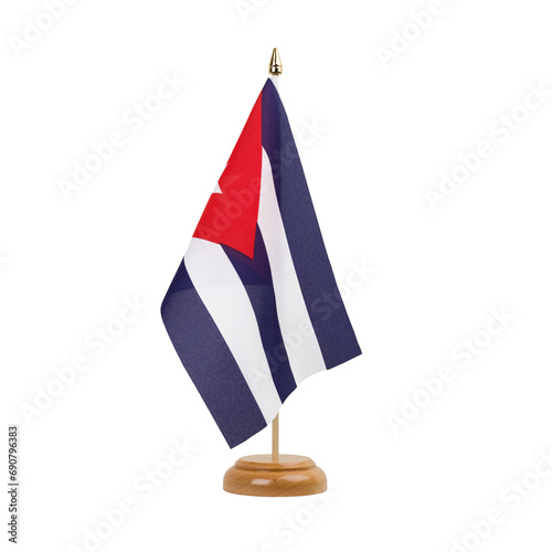 Photography Cuba Flag, small wooden cuban table flag, isolated, alpha channel transparency,