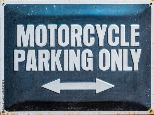 Sign Motorcycle parking only isolated. 