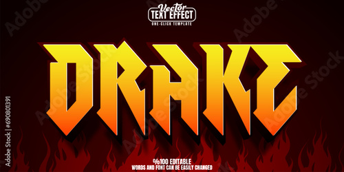 Dragon editable text effect, customizable fire and beast 3D font style