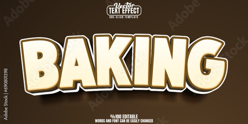 Bakery editable text effect, customizable food and cook 3D font style