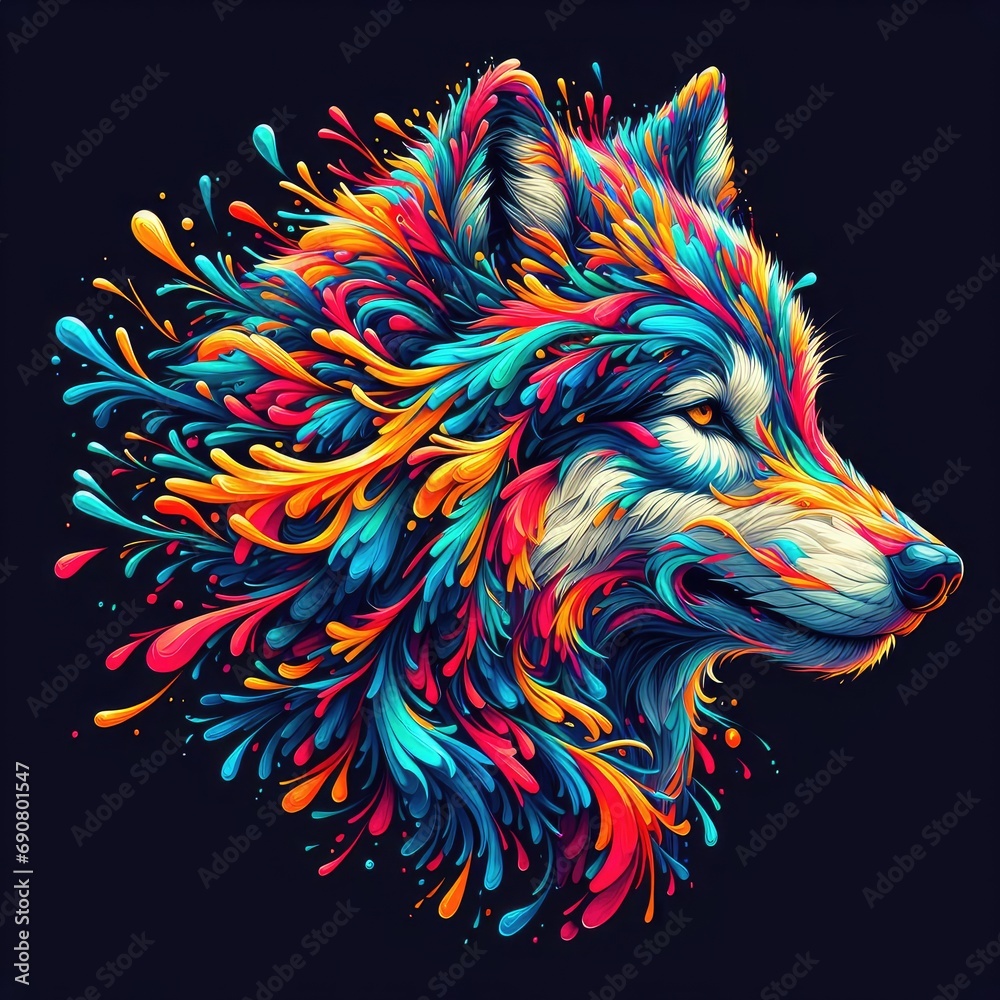 Fototapeta Ethereal Wolf Portraits Ballet, GENERATIVE AI