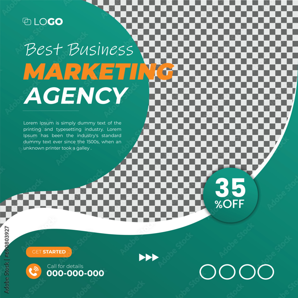 Digital marketing agency and corporate business instragram social media post template banner