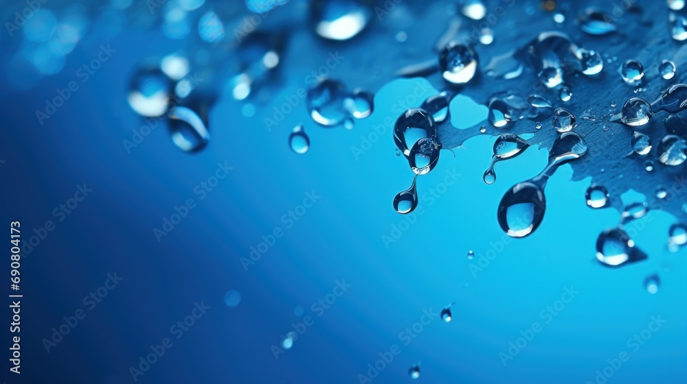 Drops on blue background UHD wallpaper