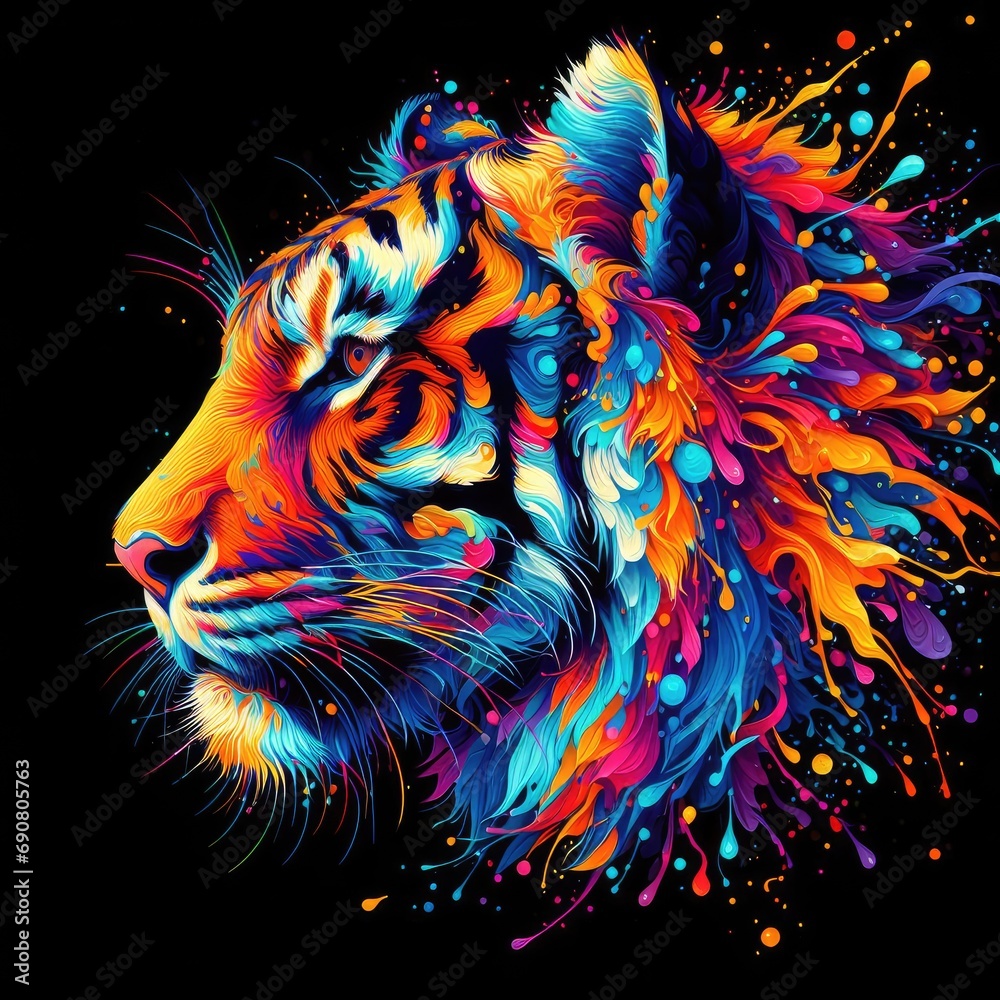 Ethereal Tiger Visage Ballet, GENERATIVE AI Ethereal Tiger Visage Ballet, GENERATIVE AI