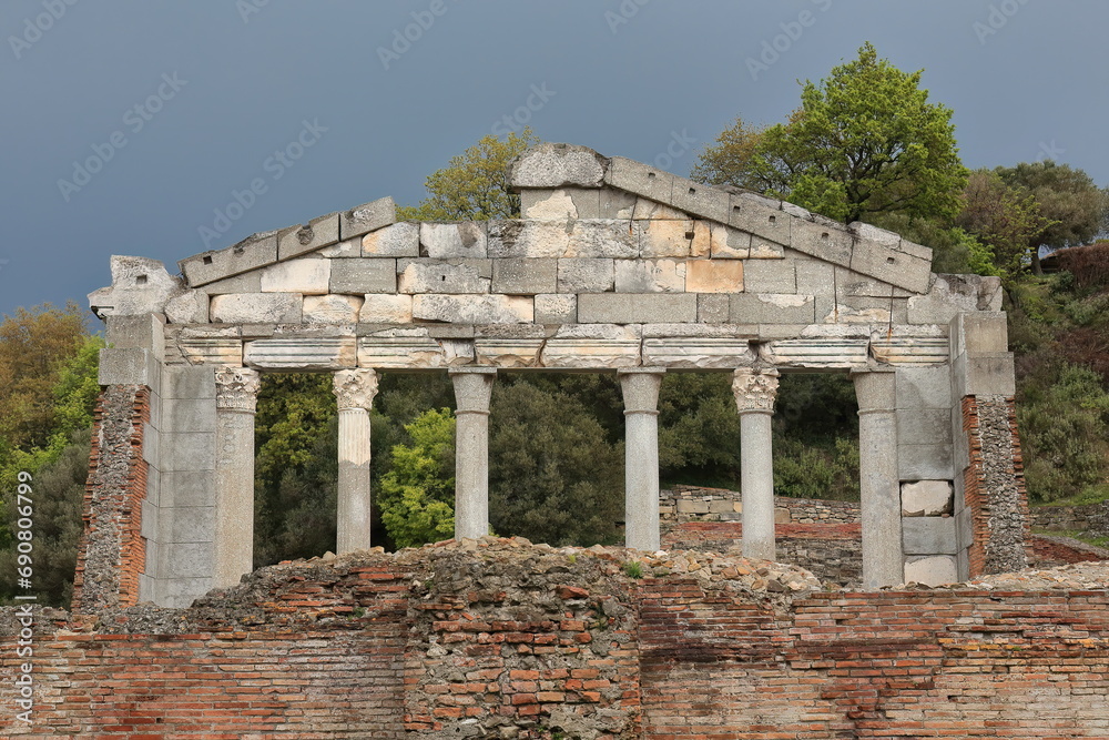Rear view of the Buleterion or Monument of Agonothetes dating from the II century AD, former City Council. Apollonia-Albania-112