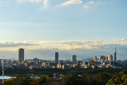 福岡市大濠公園から 夕暮れ