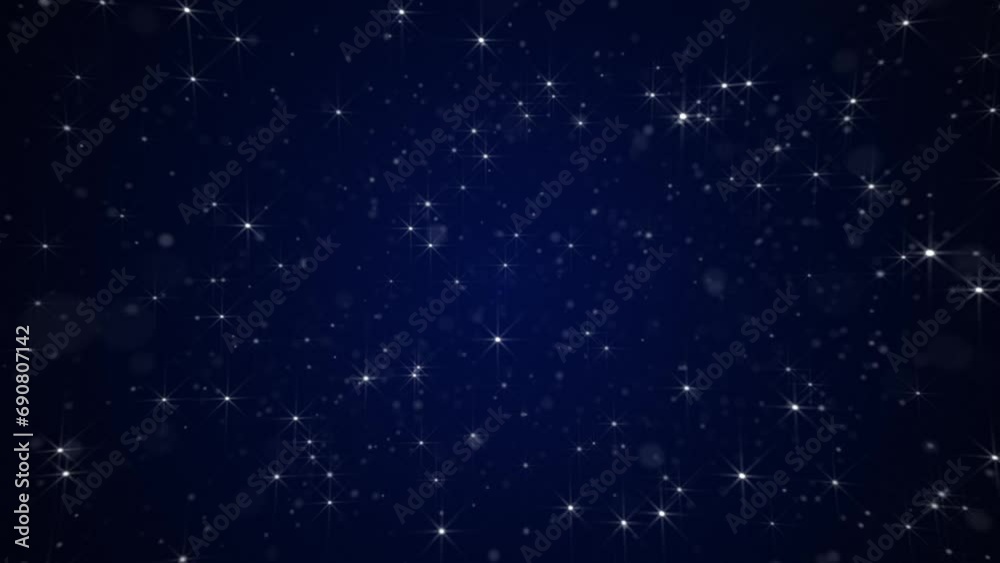 Bright shiny twinkling stars in the night sky. This glittering starry night motion background is full HD and a seamless loop.