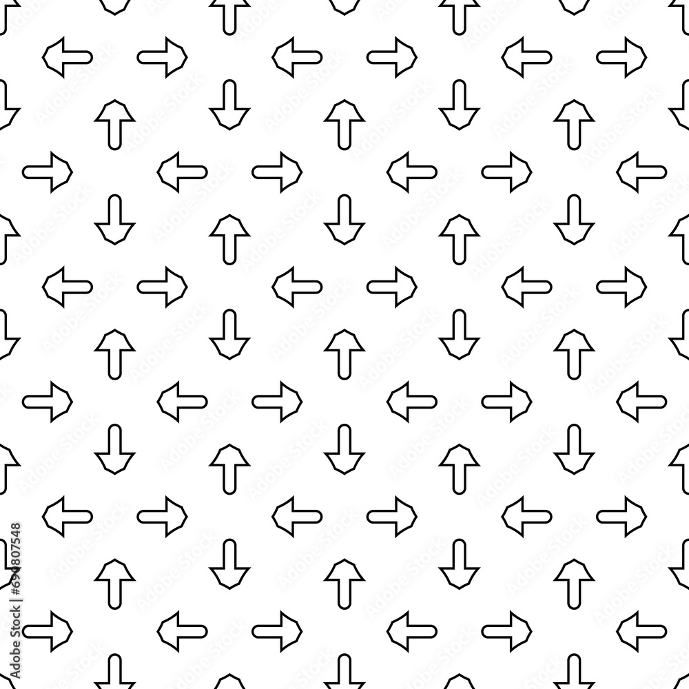 Seamless surface pattern design with arrow figures. Oriental traditional ornament with repeated arrows. Window tracery wallpaper. Grid motif. Arrowheads digital paper. Vector art illustration. Seamless surface pattern design with arrow figures. Oriental traditional ornament with repeated arrows. Window tracery wallpaper. Grid motif. Arrowheads digital paper. Vector art illustration.