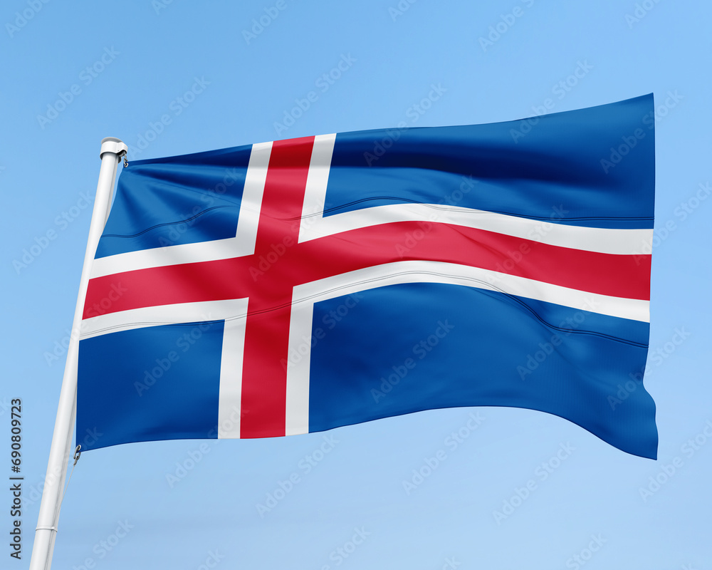 Fototapeta premium FLAG OF THE COUNTRY ICELAND