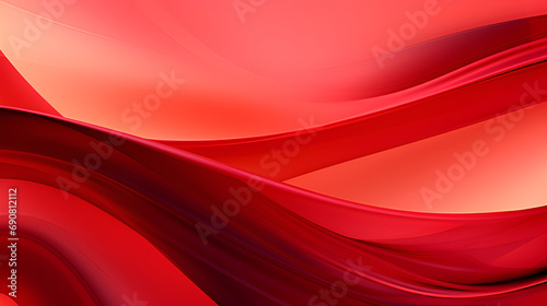 Red background, Abstract colored macro background, created with curved red paper sheets. Curved lines and shapes and soft vivid colors.