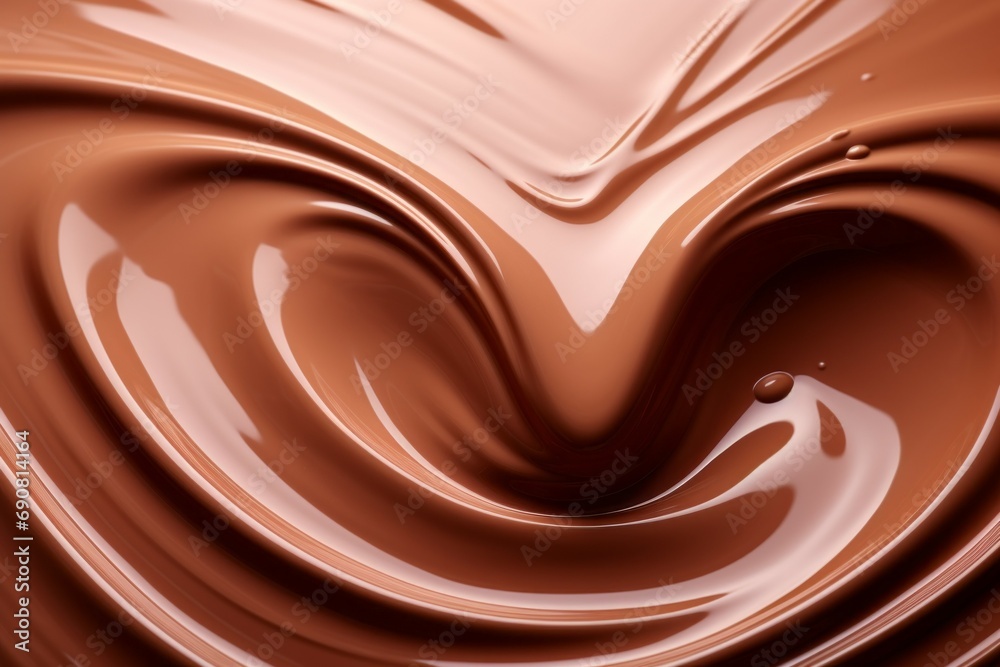 Abstract backdrop of melted milk chocolate. Background with selective focus and copy space Abstract backdrop of melted milk chocolate. Background with selective focus and copy space