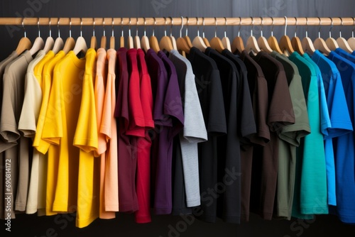 Collection of clothes. Sale and Black Friday concept. Background with selective focus and copy space