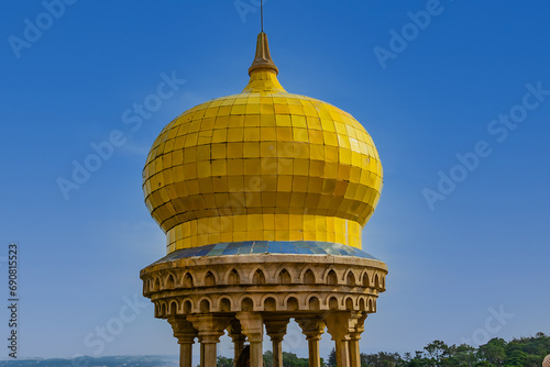 Fragment of Pena National Palace (Palacio Nacional da Pena) - Romanticist palace in Sao Pedro de Penaferrim. Palace - UNESCO World Heritage Site and one of Seven Wonders of Portugal. Sintra, Portugal.